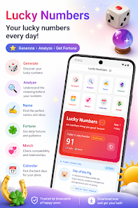 Lucky Numbers app screen